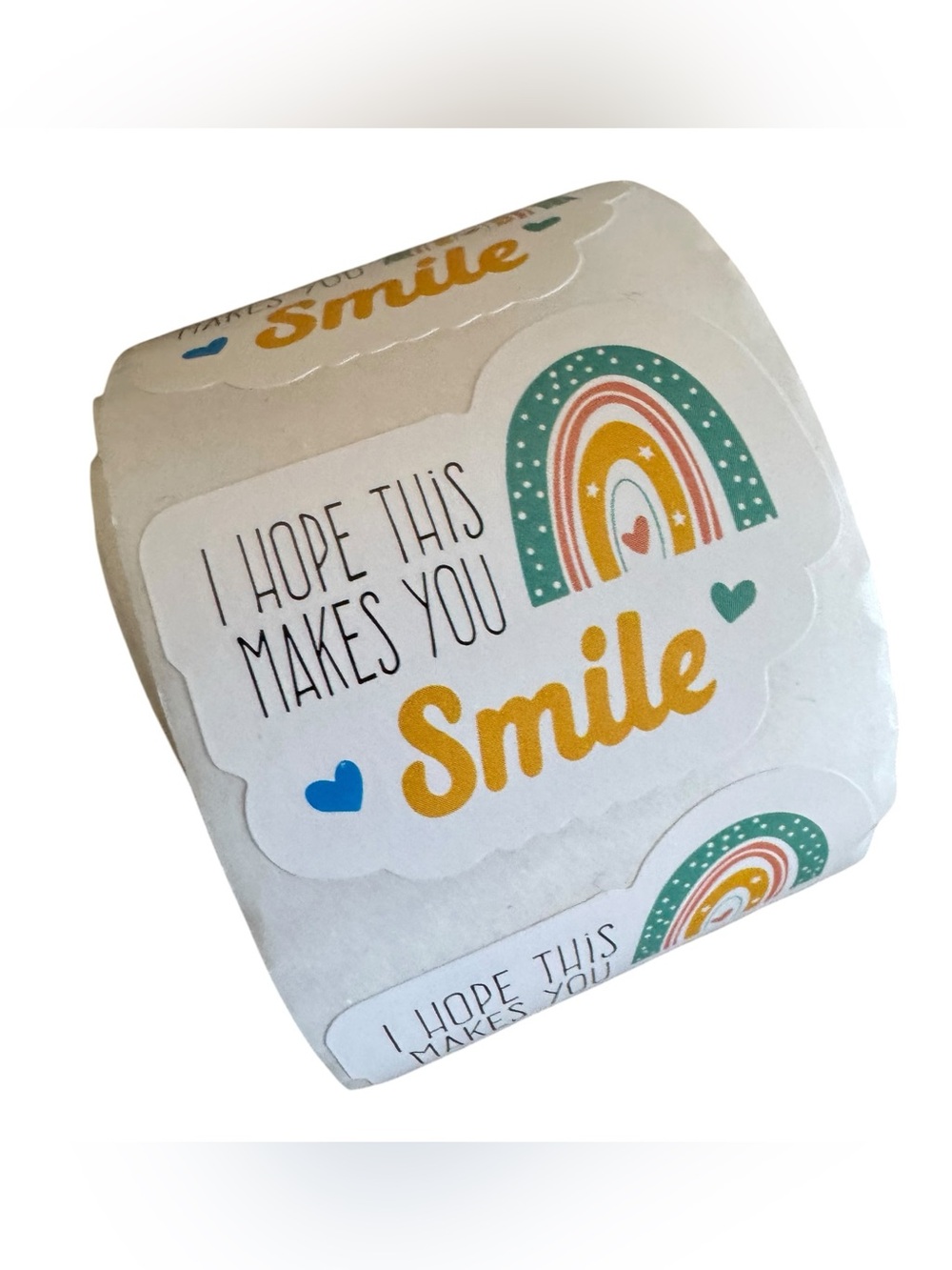 500 Thank You Stickers Roll Boho Rainbow Smile‎ Packaging Shipping